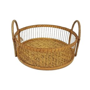 CESTO REDONDO D30xH10/16CMS C/ASAS BAMBU