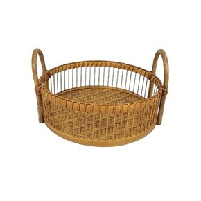 CESTO REDONDO D25xH8/14 CM C/ASAS BAMBU