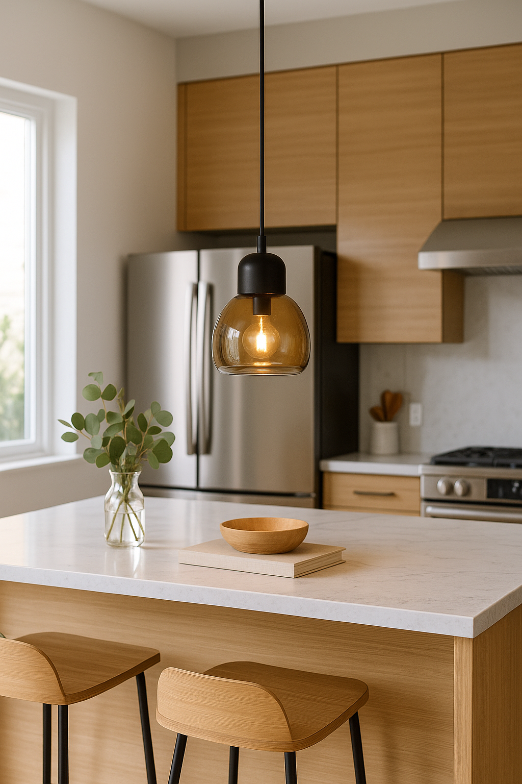 Colgante Vidrio Ámbar Negro Mate