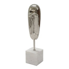 Escultura De Rostro Aluminio/Marmol