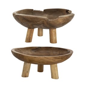 SET 2 BOWLS MADERA 30x30x15CM