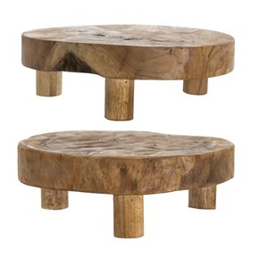 SET 2 BANDEJAS ALTAS 30x30x10CM MADERA