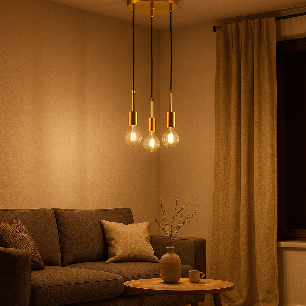 ARTEFACTO COLGANTE DECORATIVO NUR X3 - BRASS