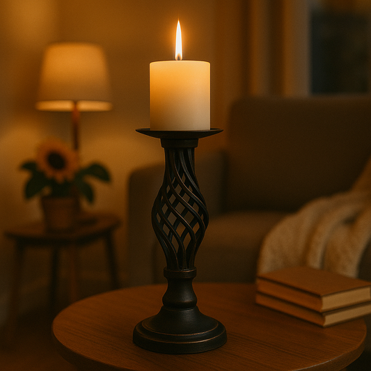 CANDELABRO DE HIERRO NGO 29CMS PIE CALADO