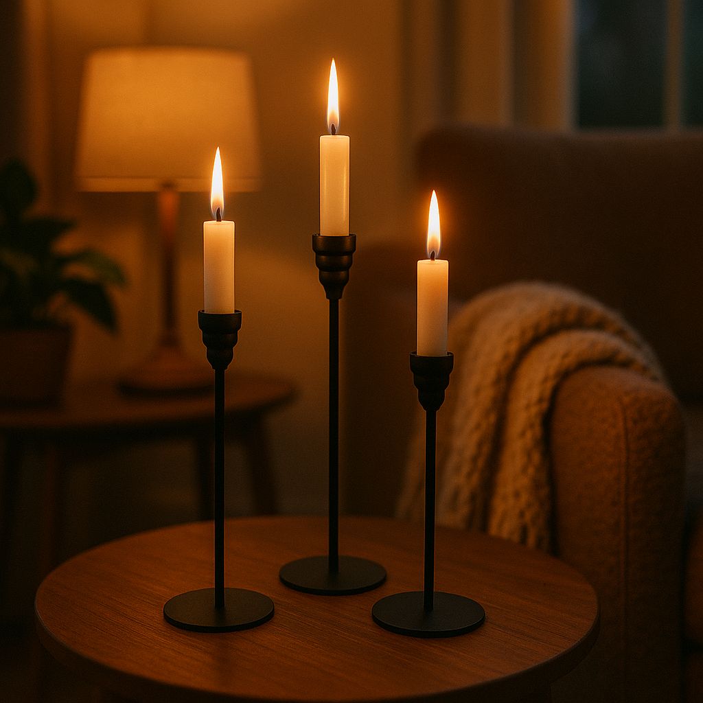 PORTA VELAS HIERRO X 3 22/27/32 CMS