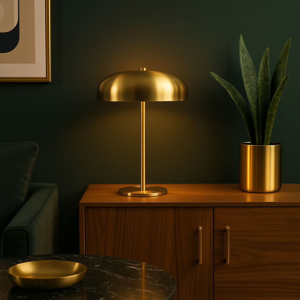 LÁMPARA DECORATIVA MUSHROOM DE MESA SCOTT - GOLD