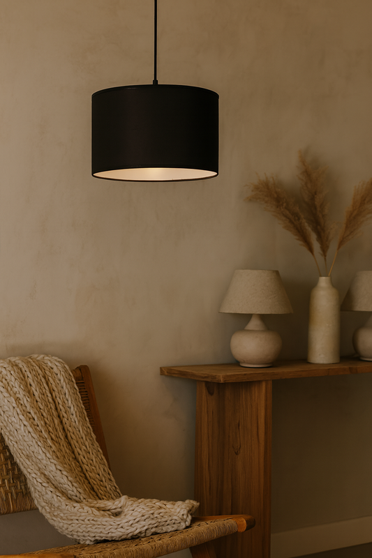 Colgante Pantalla Negra 1xE27 Ø300mm