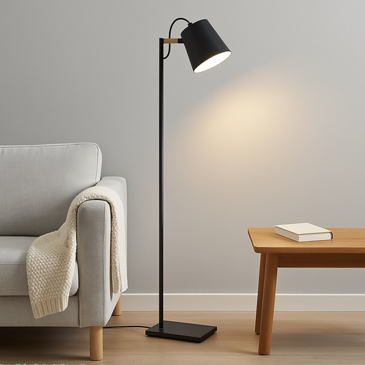 Portátil de Pie Acero Negro/Madera