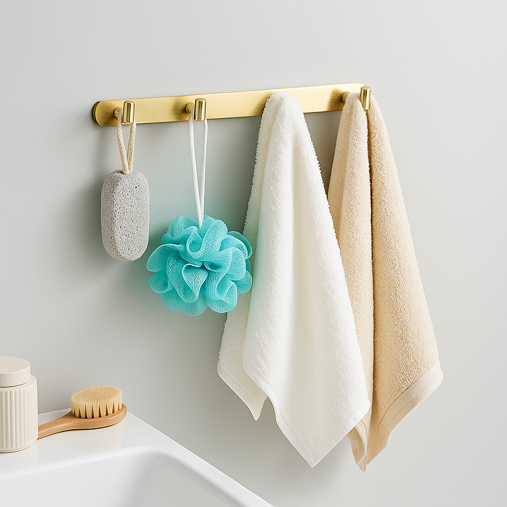 COLGADOR 4 GANCHOS METALICO DORADO LH-3401