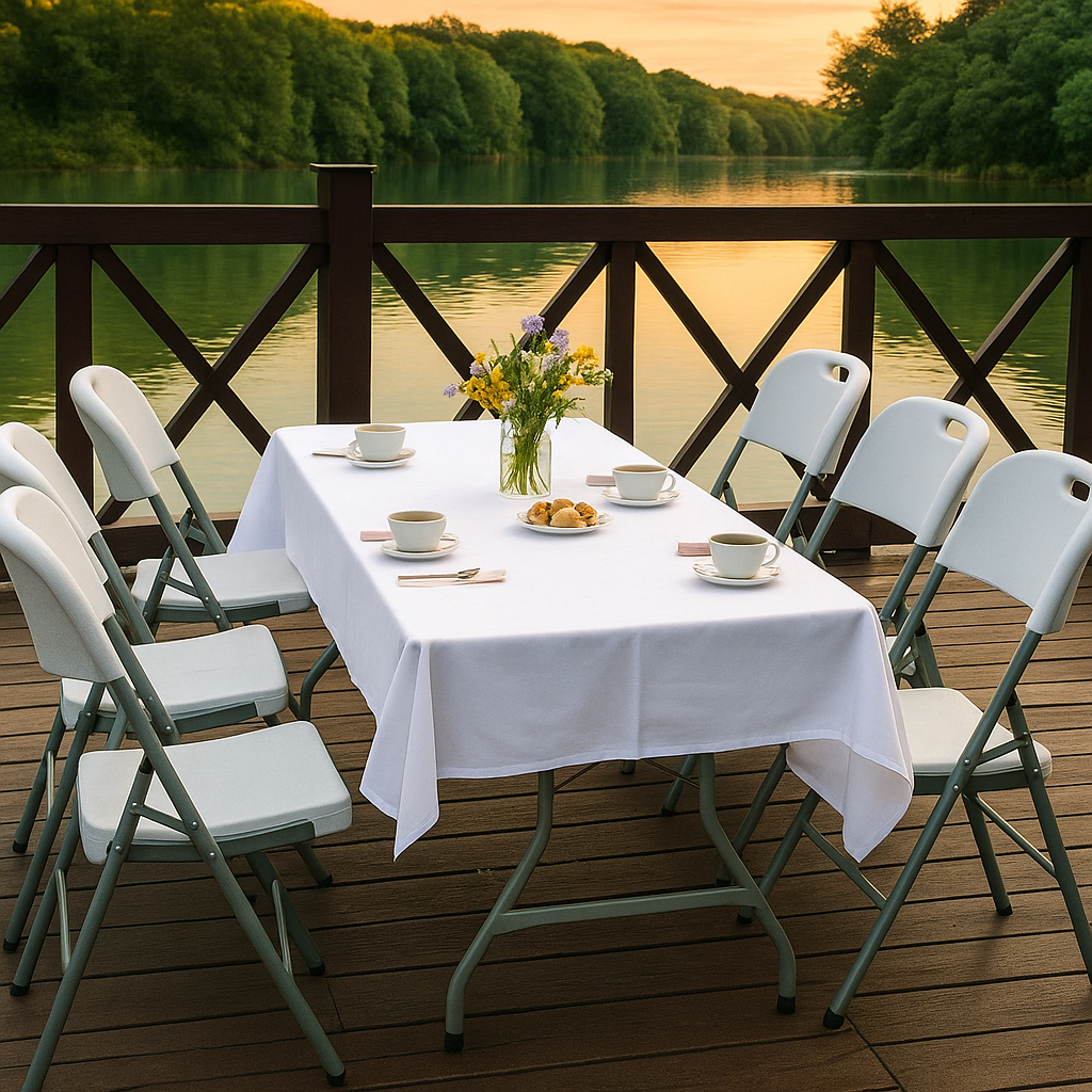 MESA PLEGABLE BLANCA 180X74X74