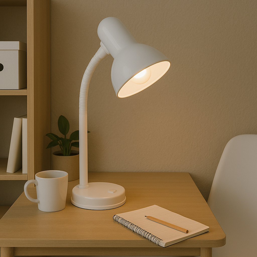 Portátil de Mesa Base Blanca 1xE27 "Basic"