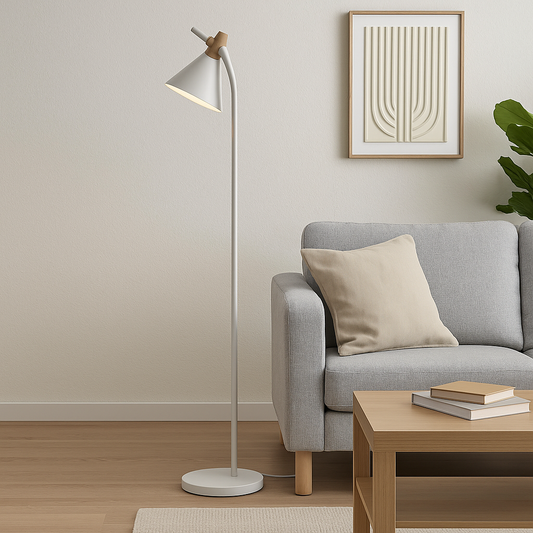 Portátil de Pie Metal Blanco Mate 1xE27 Altura 146cm