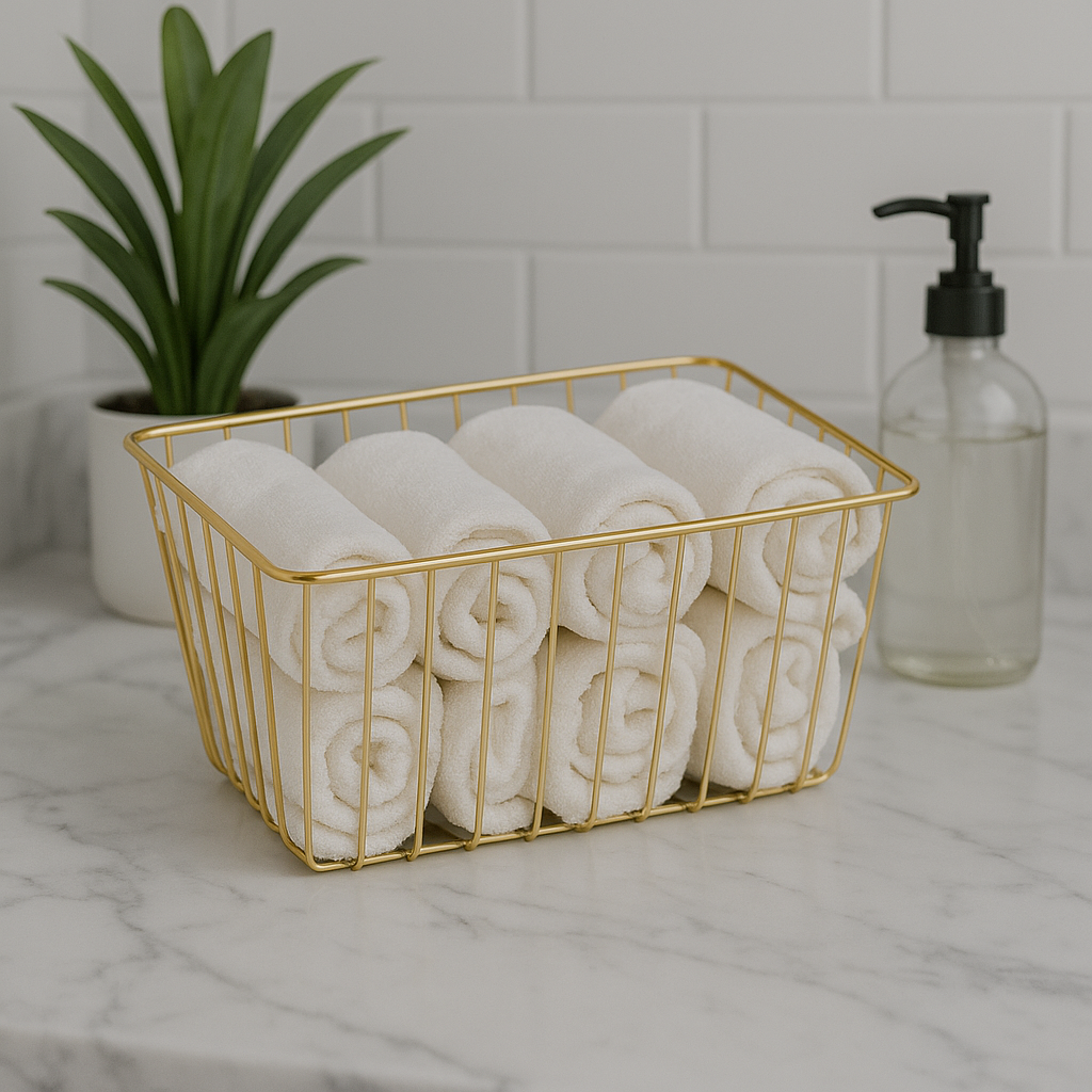 Canasto organizador dorado