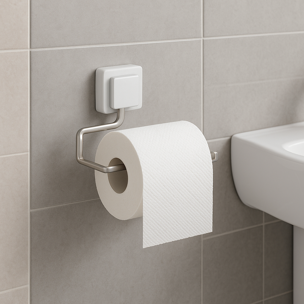 Porta papel x3 adhesivo negro/madera 12x14x26cm