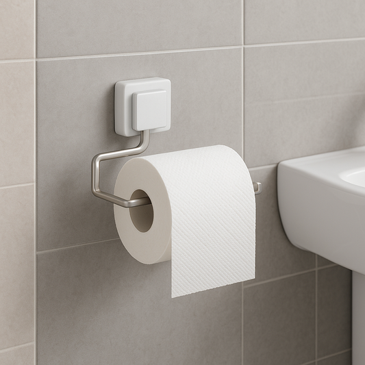 Porta papel x3 adhesivo negro/madera 12x14x26cm