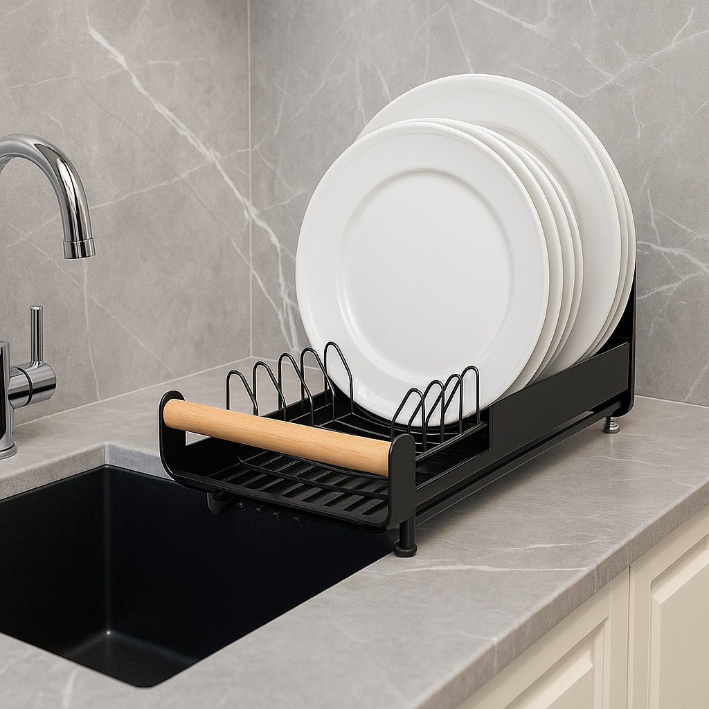 Escurreplatos extensible en color Negro