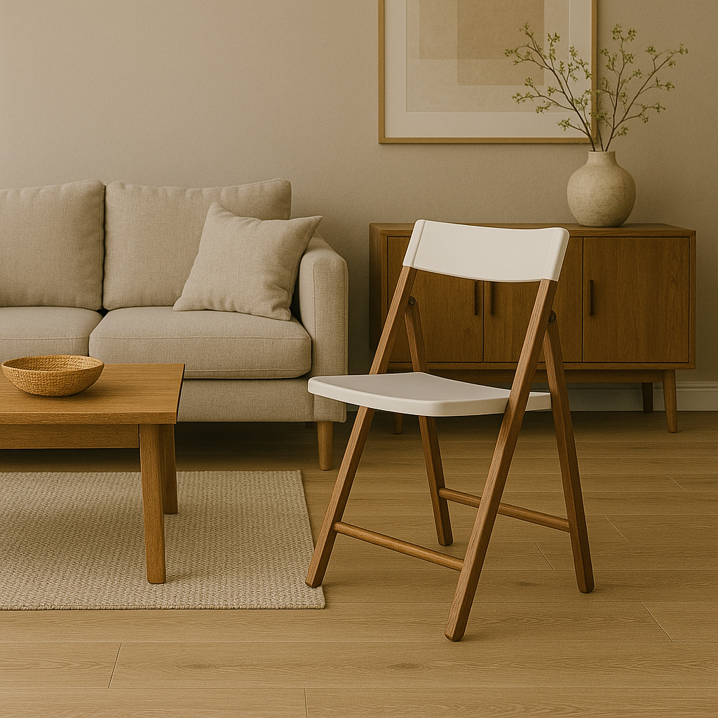 SILLA PLEGABLE "POTENZA" BLANCA MIXTA