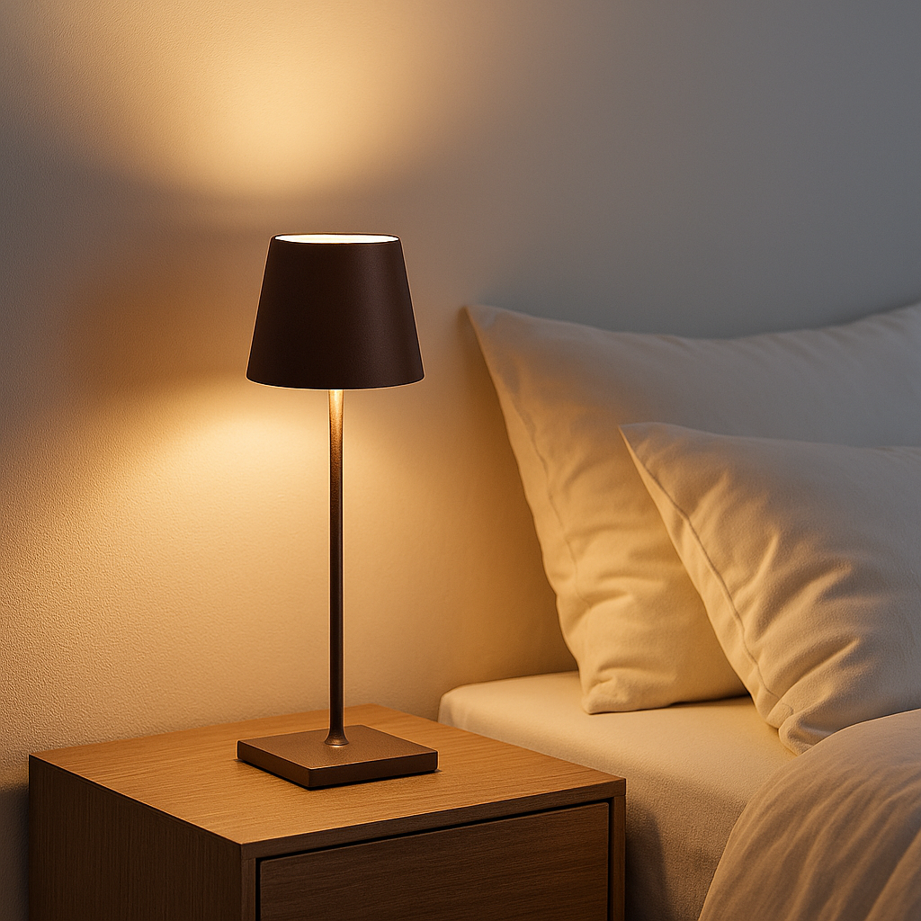 LAMPARA DE MESA ROGER RECARGABLE DIMM - COFFEE BROWN