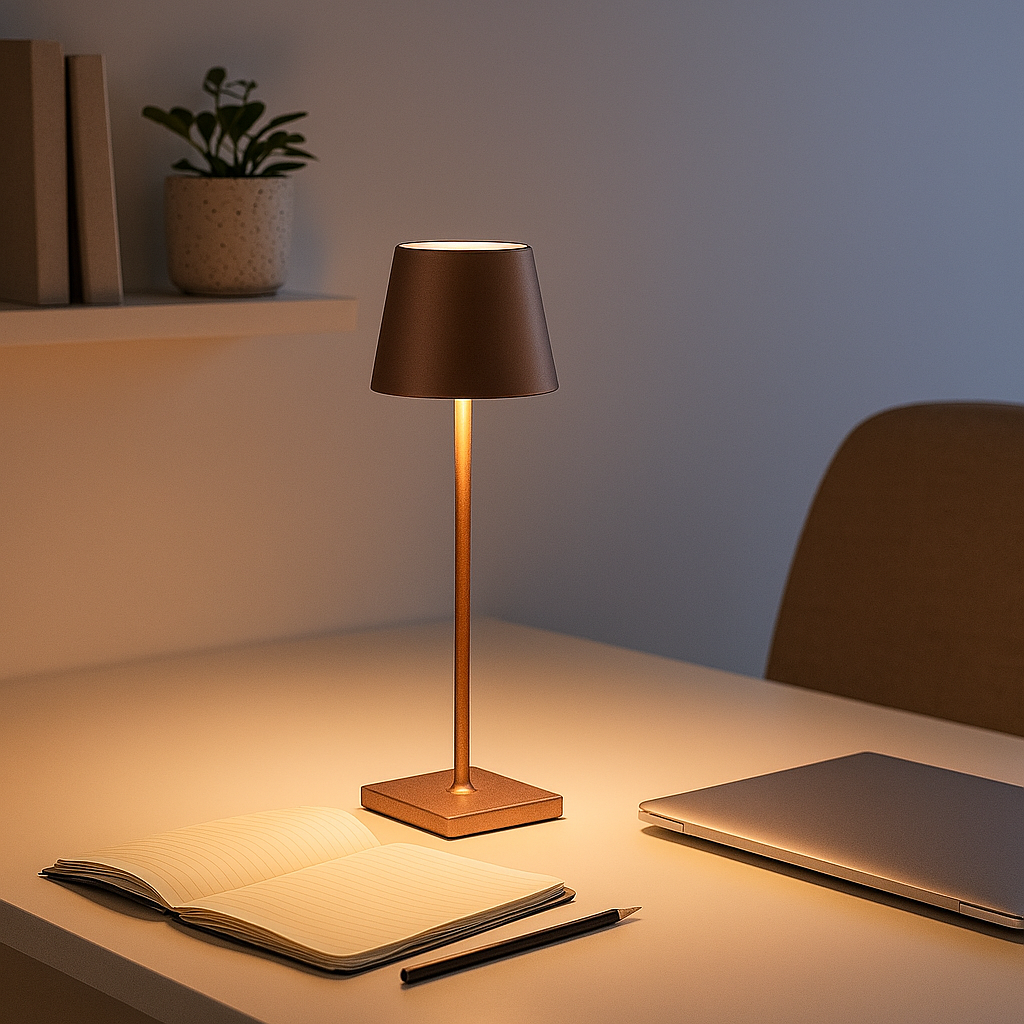 LAMPARA DE MESA ROGER RECARGABLE DIMM - BRONZE