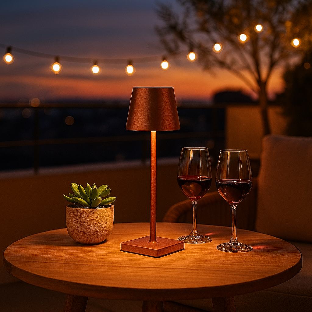 LAMPARA DE MESA ROGER RECARGABLE DIMM - BRONZE