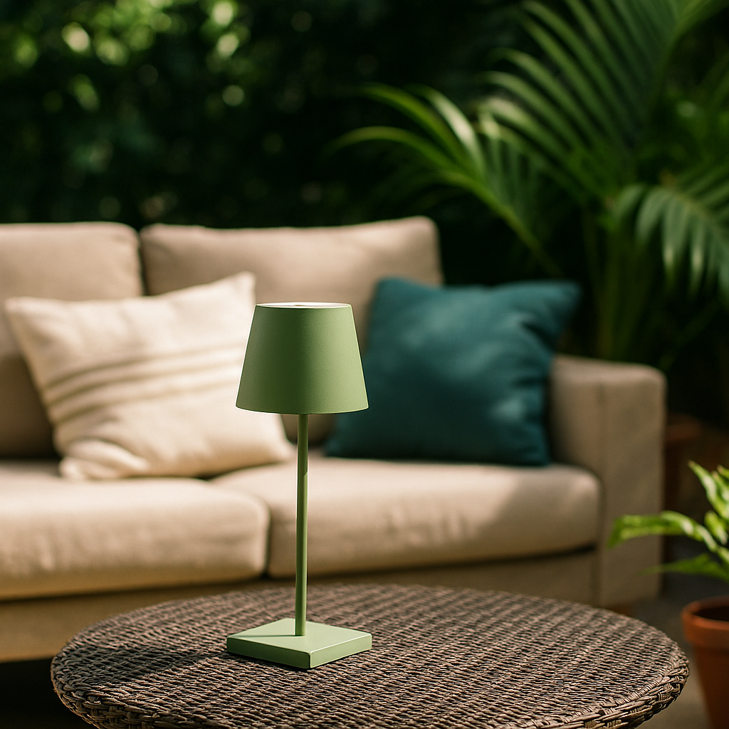 LAMPARA DE MESA ROGER RECARGABLE DIMM - GREEN OLIVE