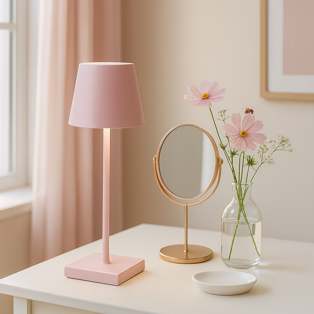 LAMPARA DE MESA ROGER RECARGABLE DIMM - PINK