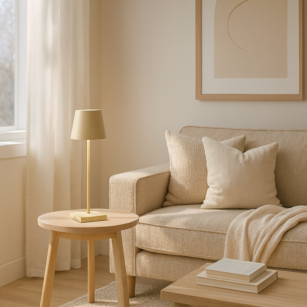 LAMPARA DE MESA ROGER RECARGABLE DIMM - SAND