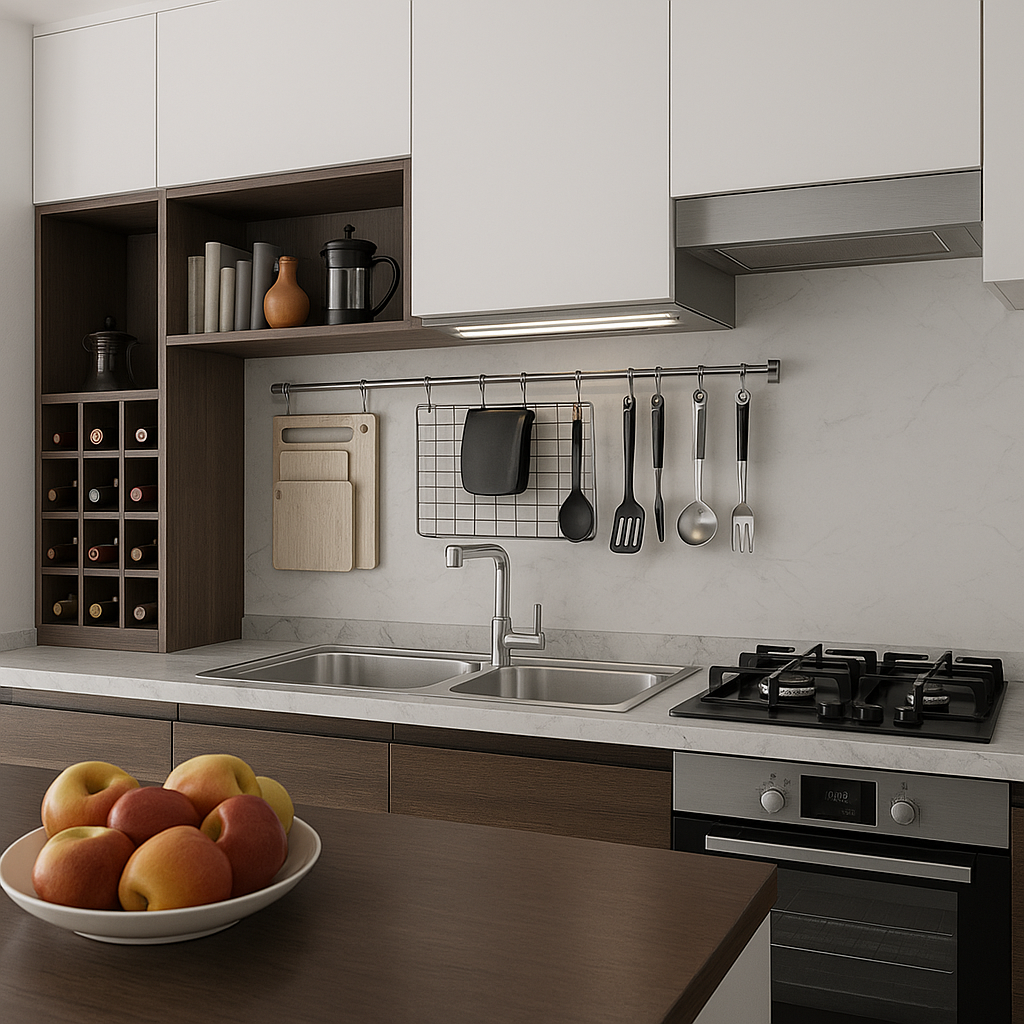 Barra de cocina para pared + escurridor 50 cm