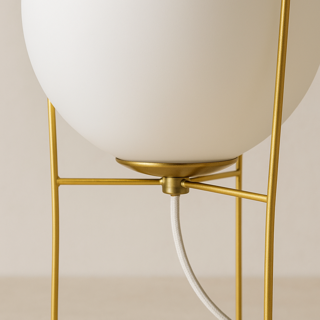 Lámpara de Mesa Pireo – Blanco & Dorado