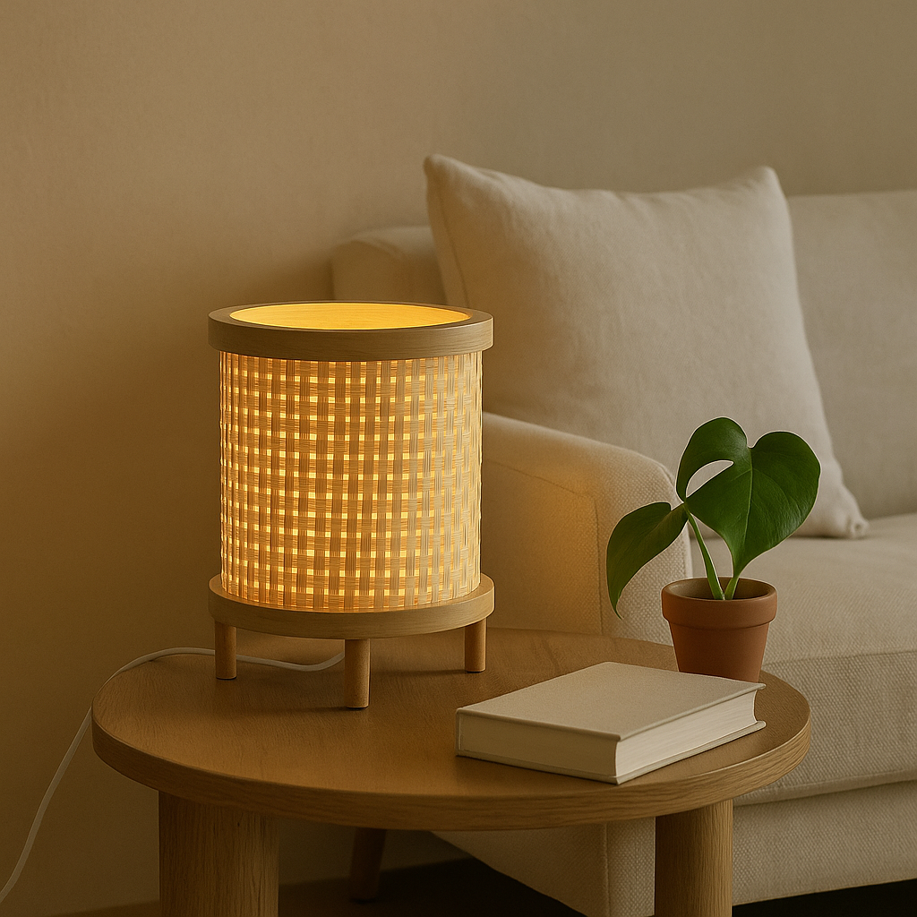 Lámpara de Mesa Tamashi – Bambú Natural & Diseño Escandinavo