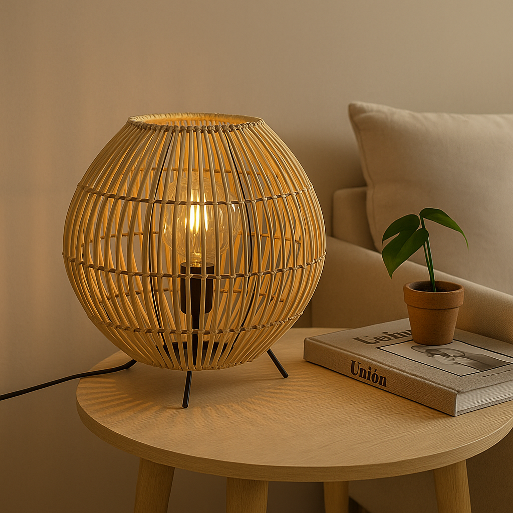 Lámpara de Mesa Nairobi – Bambú Natural & Diseño Artesanal