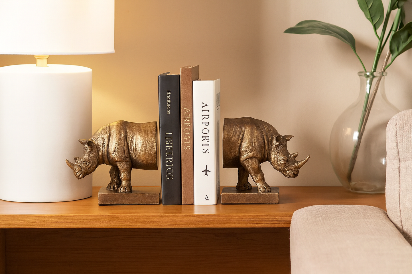 SOPORTE LIBROS 26x11x16CM RINOCERONTE