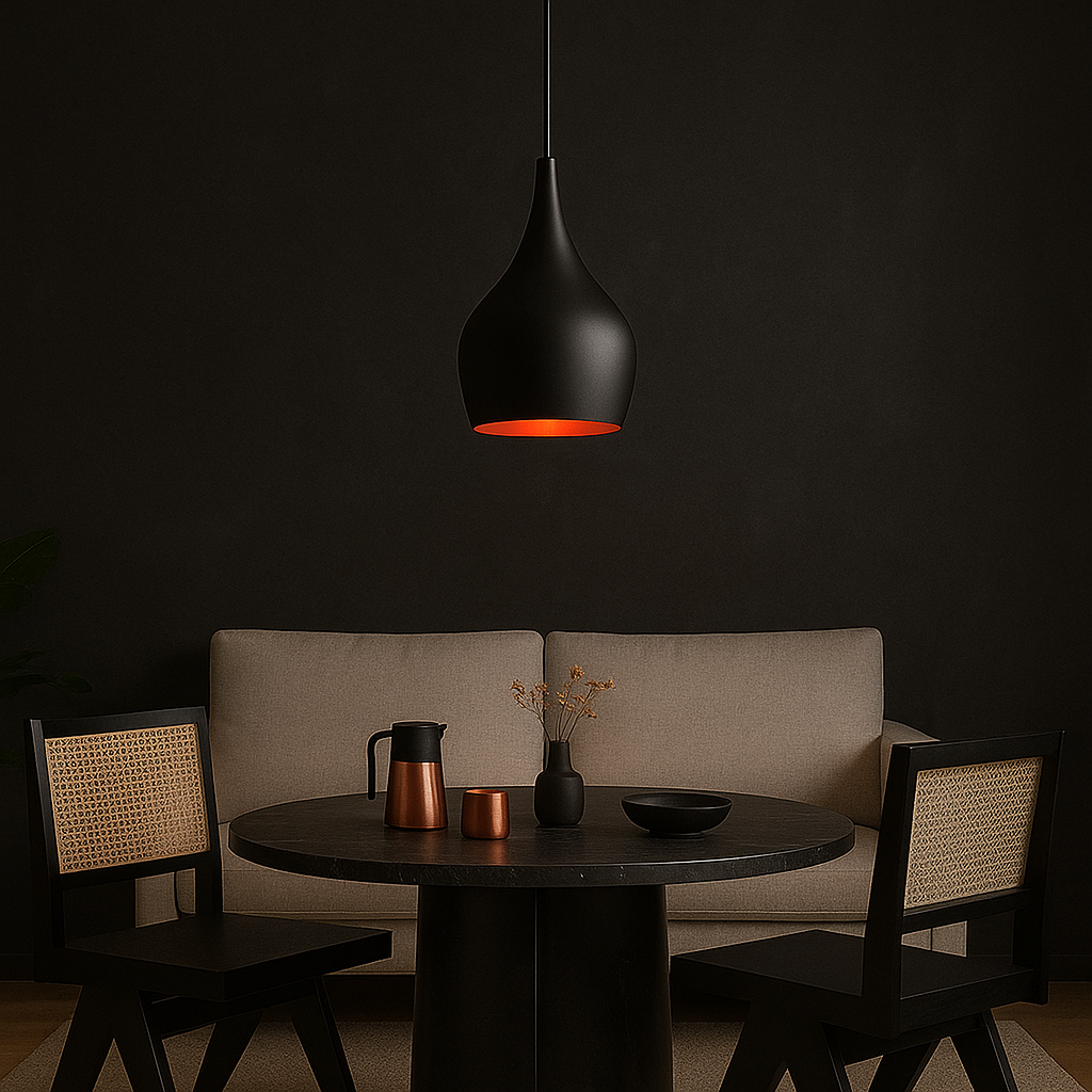 Colgante Cónico Aluminio Negro