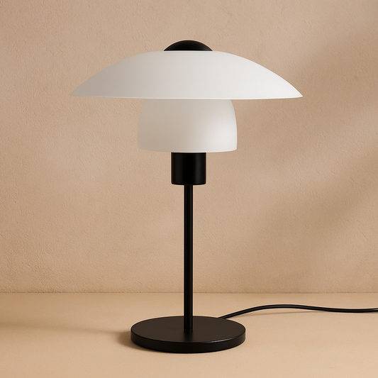 Lámpara de Mesa Tulip – Blanco & Negro Minimalista