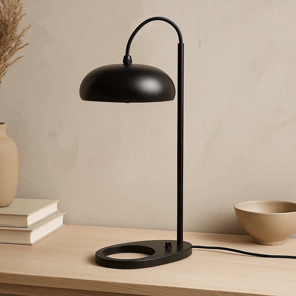 Lámpara de Mesa Pauline – Negra Minimalista