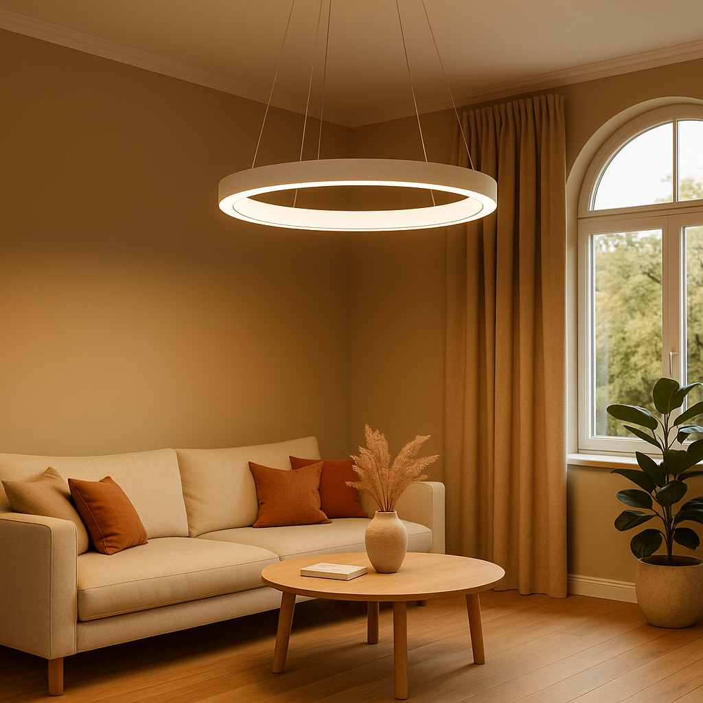 Colgante LED Zurich IV Ø150cm en color blanco