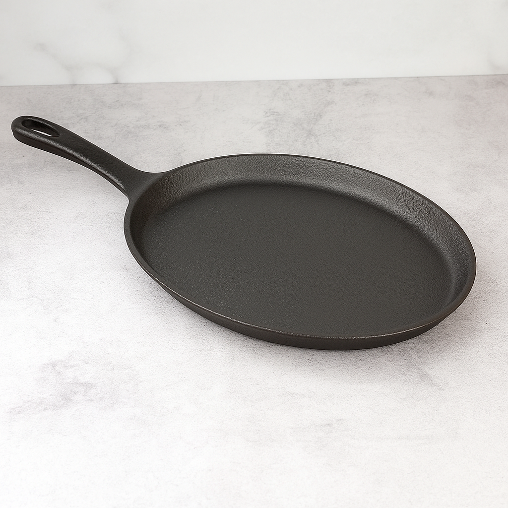 Plancha hierro oval 37x18cm c/asa pico