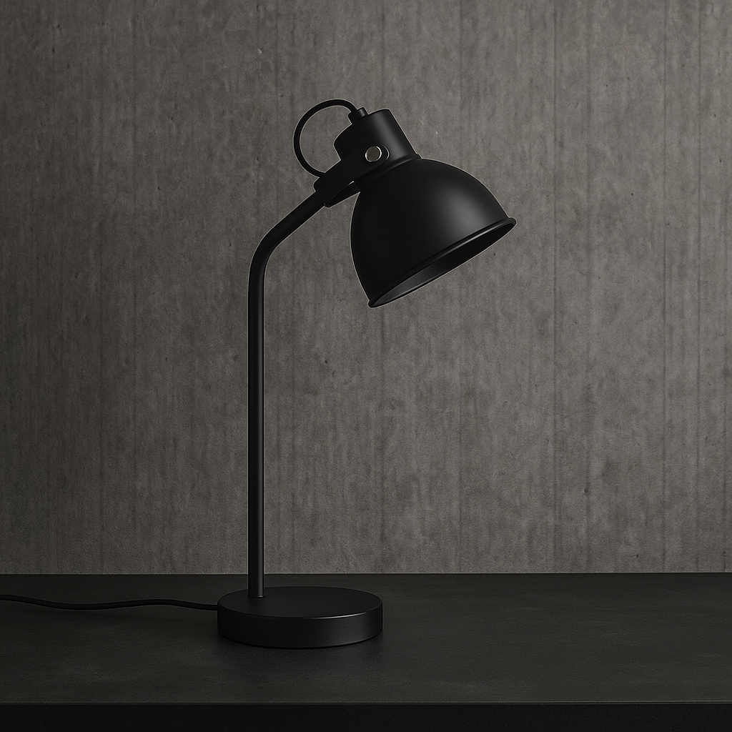 Lámpara de Mesa Pixar – Estilo Industrial Negro