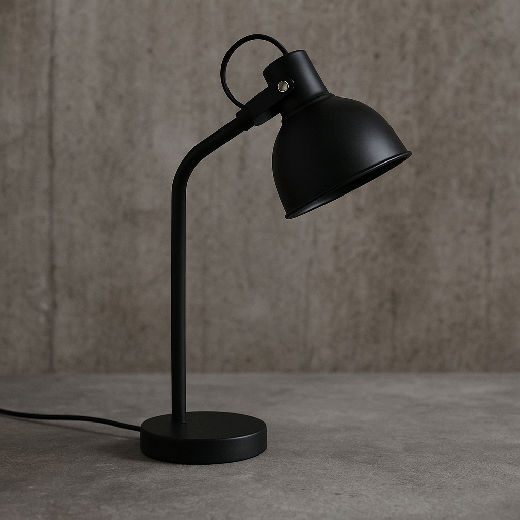 Lámpara de Mesa Pixar – Estilo Industrial Negro