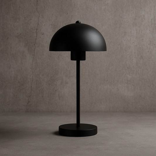 Lámpara de Mesa Hongo – Negra Minimalista