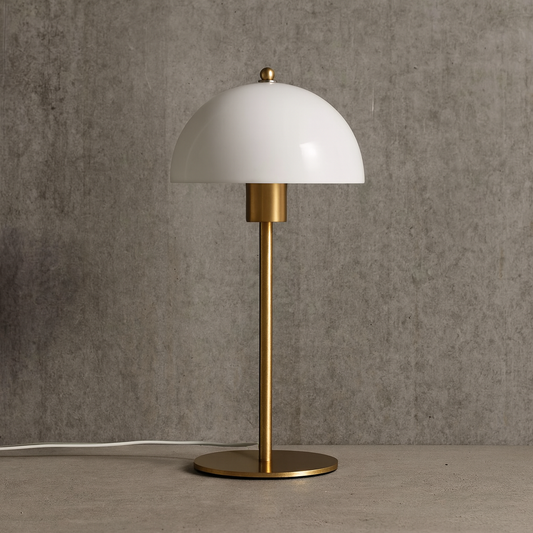 Lámpara de Mesa Seta – Bronce con Pantalla Opal