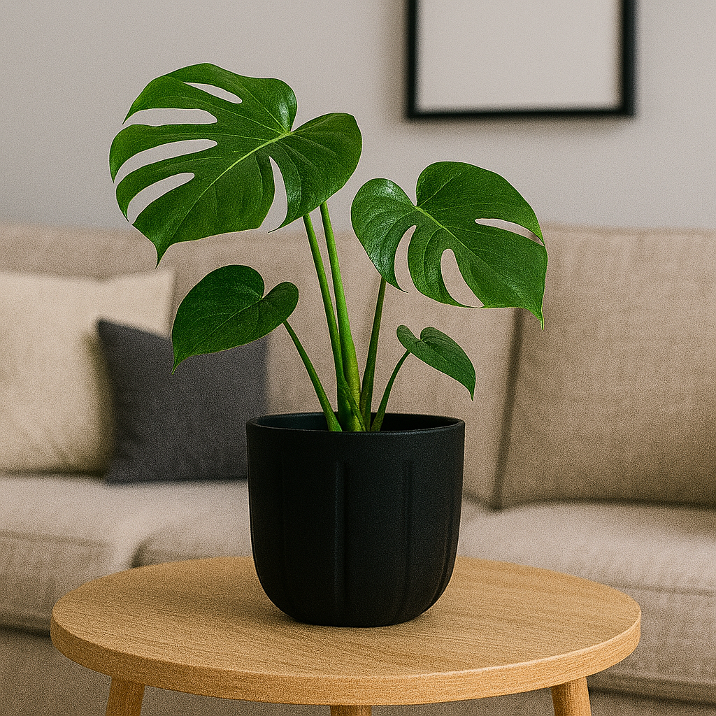 MACETA 15X15CM SPELLO ONDULATO NEGRA