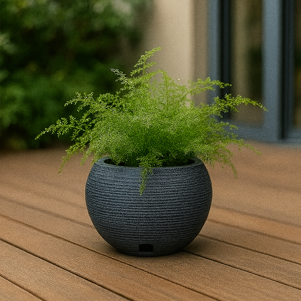 MACETA 17X19CM FLORENCA SISAL EFECTO PIEDRA GRIS O