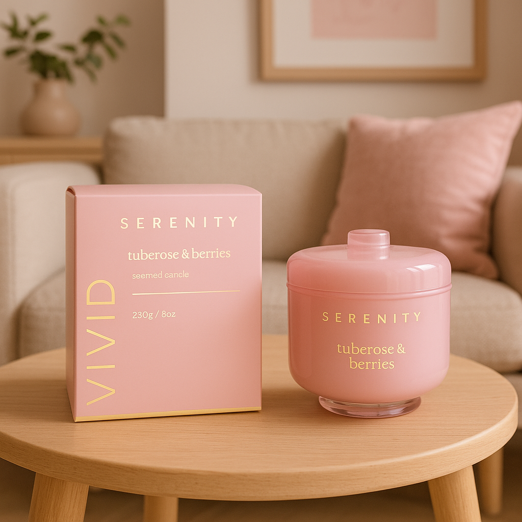 VELA AROMATIVA 230G TUBEROSE & BERRIES ROSA