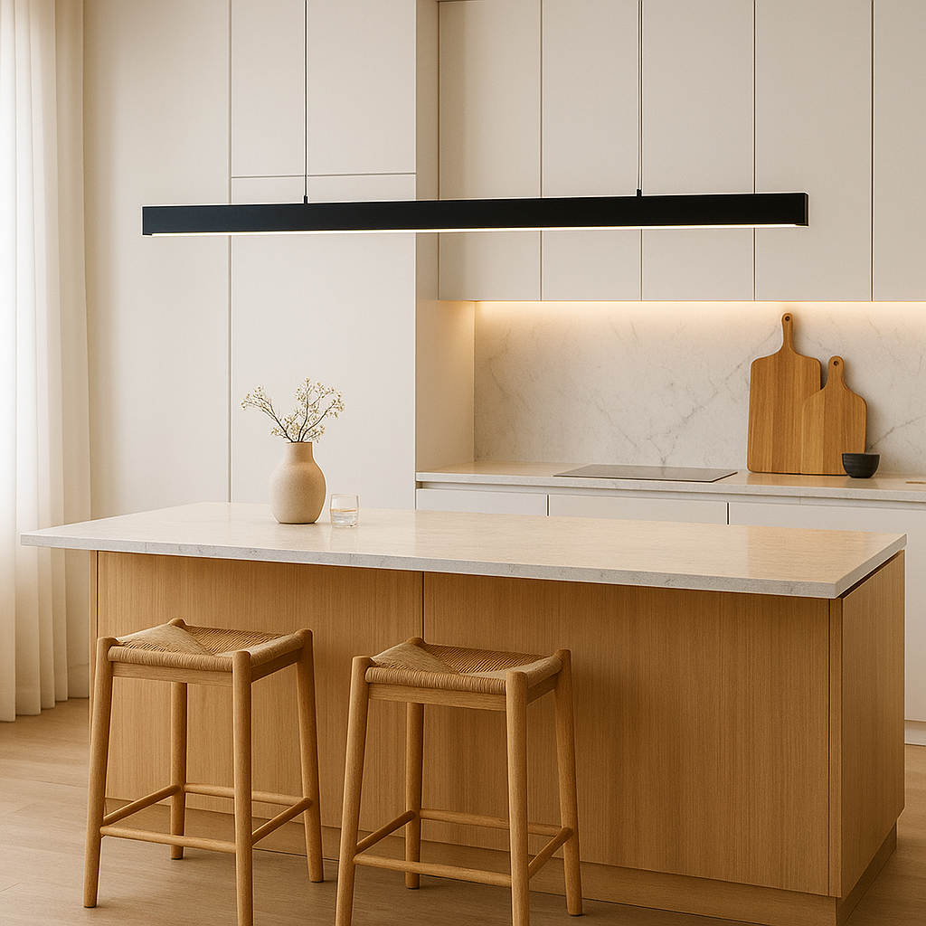 Luminaria Lineal Difusor Opal 40W Negra 3000K