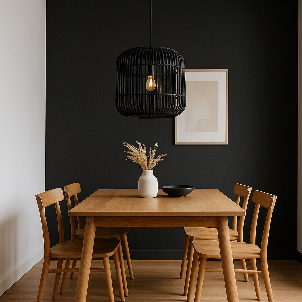 Colgante Cilíndrico Varillas Bambú