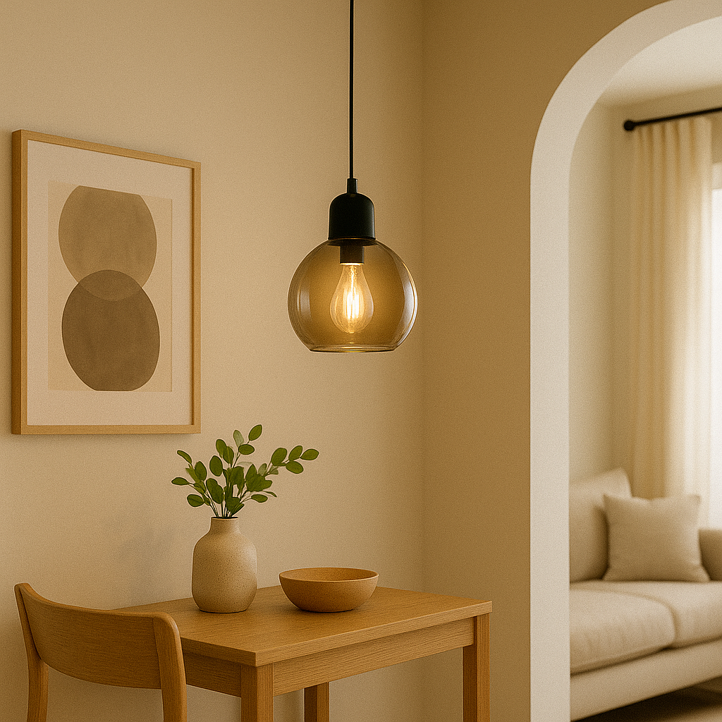 Colgante Vidrio Ámbar Negro Mate