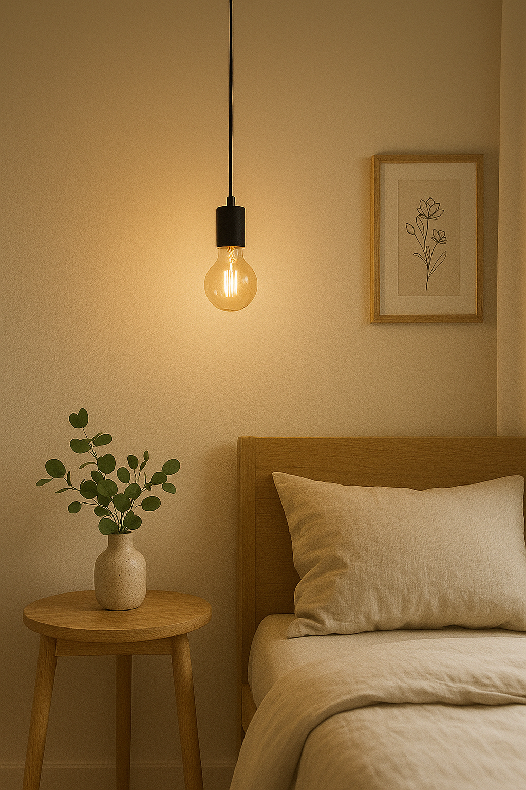 Colgante Florón Negro Cable 1m Textil Blanco/Negro