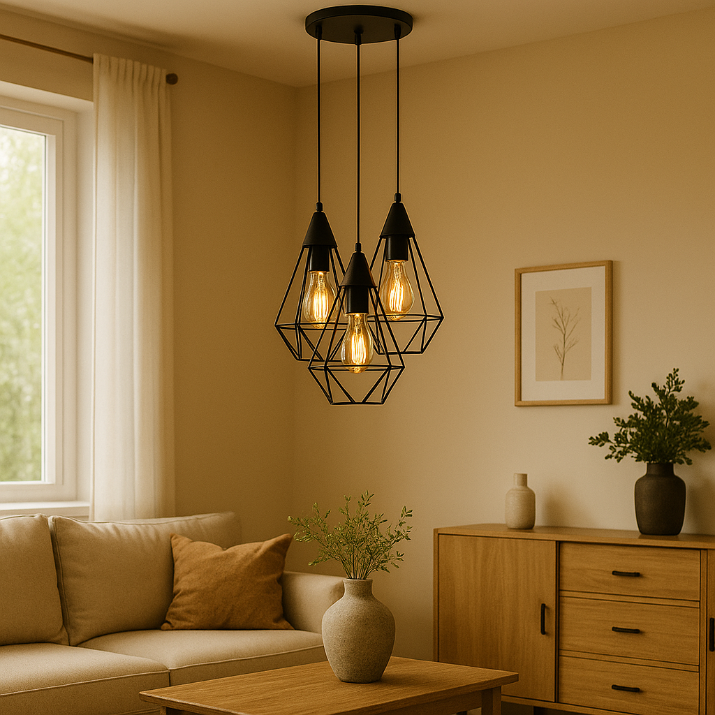 Colgante Triple Reja Negro