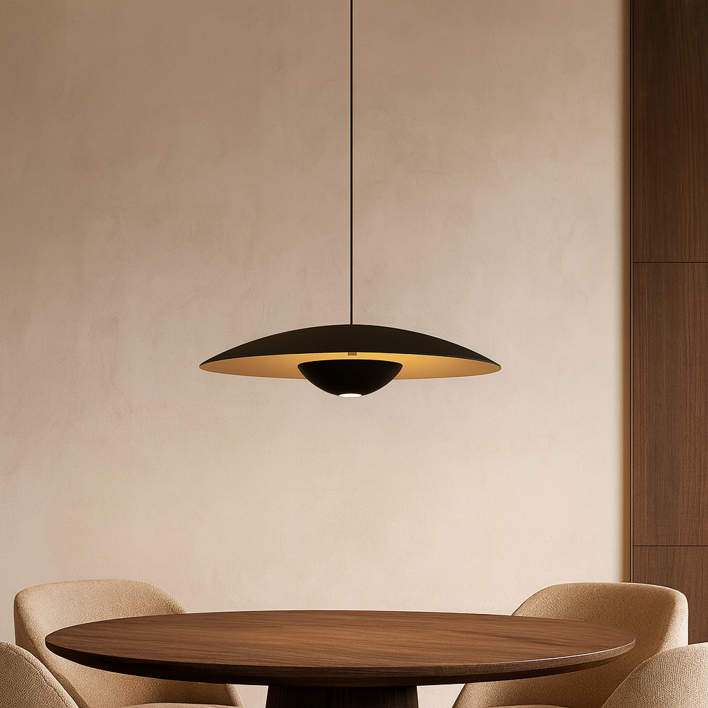 Luminaria colgante Silvia en acabado cobre negro